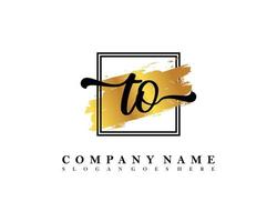 TO Initial handwriting logo concept vector