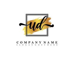 UD Initial handwriting logo concept vector