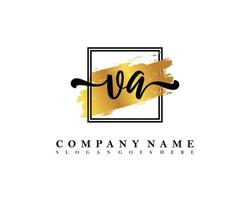 VA Initial handwriting logo concept vector