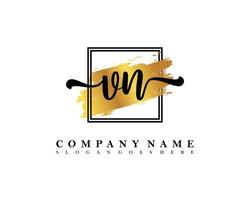 VN Initial handwriting logo concept vector