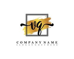 VQ Initial handwriting logo concept vector