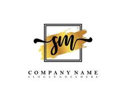 SM Initial handwriting logo concept vector