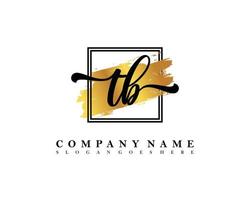 TB Initial handwriting logo concept vector