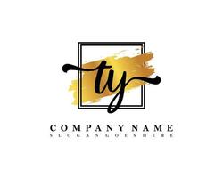 TY Initial handwriting logo concept vector