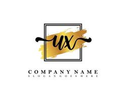 UX Initial handwriting logo concept vector
