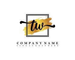 TW Initial handwriting logo concept vector