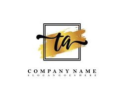 TA Initial handwriting logo concept vector