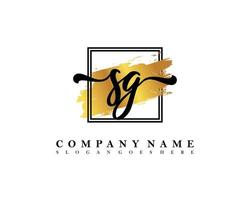 SG Initial handwriting logo concept vector
