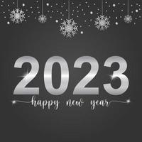 Silver Happy New Year 2023 Free Vector