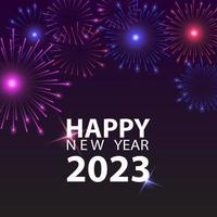 Colorful fire works 2022 Happy New Year vector illustration Free Vector