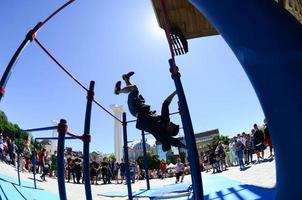 KHARKIV, UKRAINE - 27 MAY, 2018 Street workout show during the annual festival of street cultures photo