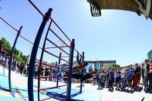 KHARKIV, UKRAINE - 27 MAY, 2018 Street workout show during the annual festival of street cultures photo