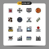 16 Creative Icons Modern Signs and Symbols of coffee sport options baseball security Editable Creative Vector Design Elements