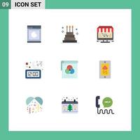 9 Creative Icons Modern Signs and Symbols of sleep moon holiday clock store Editable Vector Design Elements