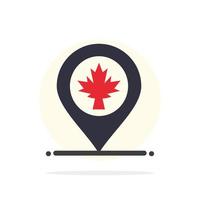 mapa ubicación canadá hoja resumen círculo fondo plano color icono vector