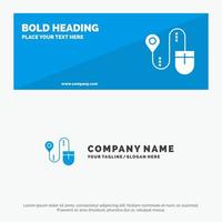 Mouse Location Search Computer SOlid Icon Website Banner and Business Logo Template vector