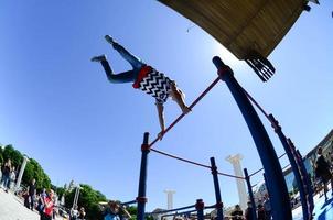 KHARKIV, UKRAINE - 27 MAY, 2018 Street workout show during the annual festival of street cultures photo