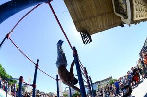 KHARKIV, UKRAINE - 27 MAY, 2018 Street workout show during the annual festival of street cultures photo