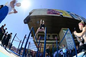 KHARKIV, UKRAINE - 27 MAY, 2018 Street workout show during the annual festival of street cultures photo