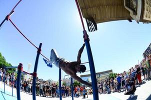 KHARKIV, UKRAINE - 27 MAY, 2018 Street workout show during the annual festival of street cultures photo