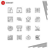 16 Thematic Vector Outlines and Editable Symbols of coding designing dress design speedometer Editable Vector Design Elements