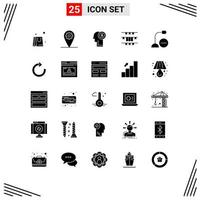 Pictogram Set of 25 Simple Solid Glyphs of gadget computers money irish garland Editable Vector Design Elements