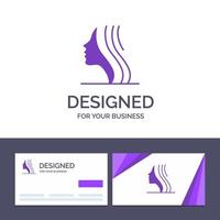 Creative Business Card and Logo template Female Women Girl Face Vector Illustration