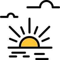 Sun Brightness Light Spring  Flat Color Icon Vector icon banner Template