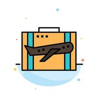 Travel Baggage Business Case Luggage Portfolio Suitcase Abstract Flat Color Icon Template vector