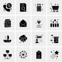 16 iconos de negocios universales vector ilustración de icono creativo para usar en proyectos relacionados con la web y dispositivos móviles