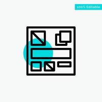 Design Mockup Web turquoise highlight circle point Vector icon