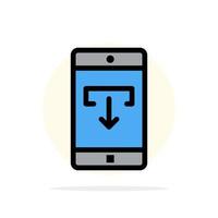 Application Data Download Mobile Mobile Application Abstract Circle Background Flat color Icon vector