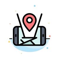 Map Mobile Location Technology Abstract Flat Color Icon Template vector