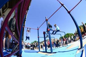 KHARKIV, UKRAINE - 27 MAY, 2018 Street workout show during the annual festival of street cultures photo