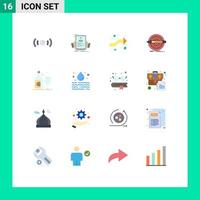 16 Universal Flat Color Signs Symbols of set goal hr design intersection Editable Pack of Creative Vector Design Elements