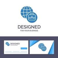 Ilustración de vector de negocio internacional de plantilla de logotipo y tarjeta de visita creativa