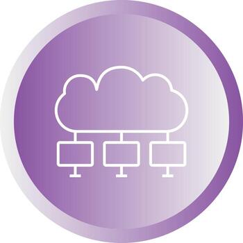 Unique Cloud Computing Vector Line Icon