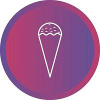 icono de línea de vector de helado de cono único