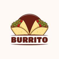 Burrito logo template, suitable for restaurant, food truck and cafe vector