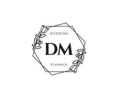 logotipo femenino inicial dm. utilizable para logotipos de naturaleza, salón, spa, cosmética y belleza. elemento de plantilla de diseño de logotipo de vector plano.