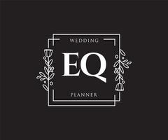 Initial EQ feminine logo. Usable for Nature, Salon, Spa, Cosmetic and Beauty Logos. Flat Vector Logo Design Template Element.