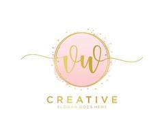 Initial VW feminine logo. Usable for Nature, Salon, Spa, Cosmetic and Beauty Logos. Flat Vector Logo Design Template Element.