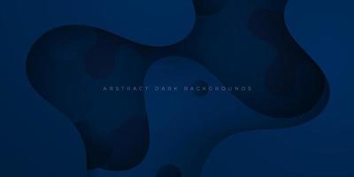 Abstract dark blue wave fluid liquid shape background.Eps10 vector