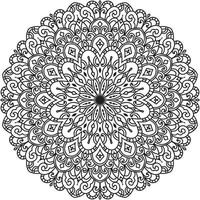 Circular Flower Mandala on White Free Vector