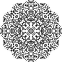 Circular Flower Mandala on White Free Vector