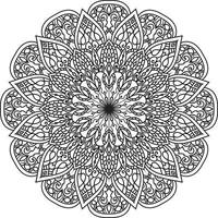 Circular Flower Mandala on White Free Vector