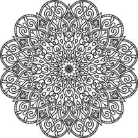 Circular Flower Mandala on White Free Vector