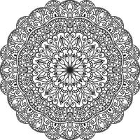 Circular Flower Mandala on White Free Vector