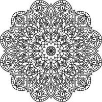Circular Flower Mandala on White Free Vector