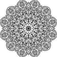 Circular Flower Mandala on White Free Vector